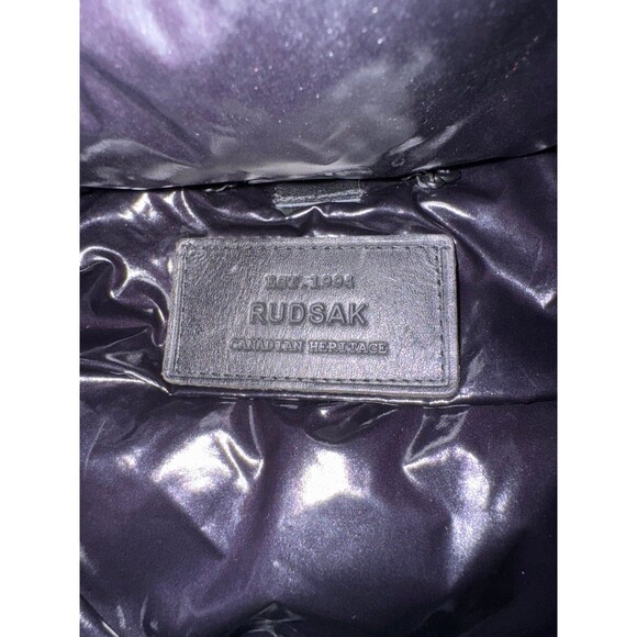 RUDSAK GLOSSY BLACK PUFFER HOODIE VEST NWOT small - Picture 6 of 11